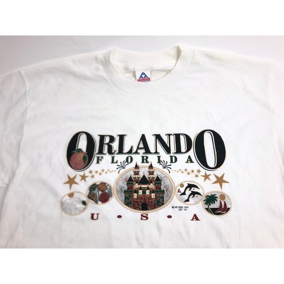 VINTAGE Joe Cool 1994 Orlando Florida Single Stitch T Shirt White Mens Size XL - Picture 2 of 7